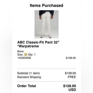 Lululemon ABC Classic Fit Pants Warpstreme Size 33